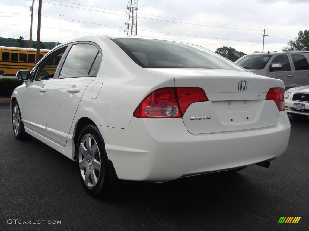 2007 Civic LX Sedan - Taffeta White / Ivory photo #7