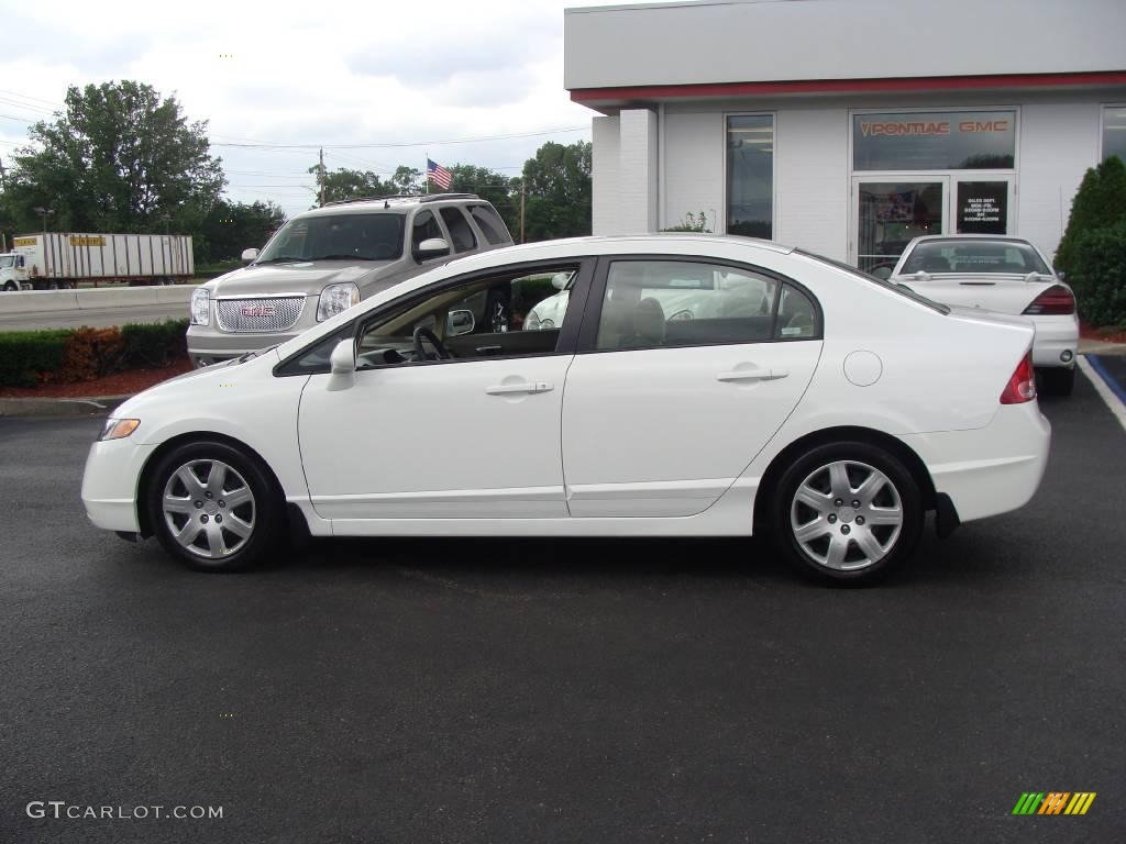 2007 Civic LX Sedan - Taffeta White / Ivory photo #8