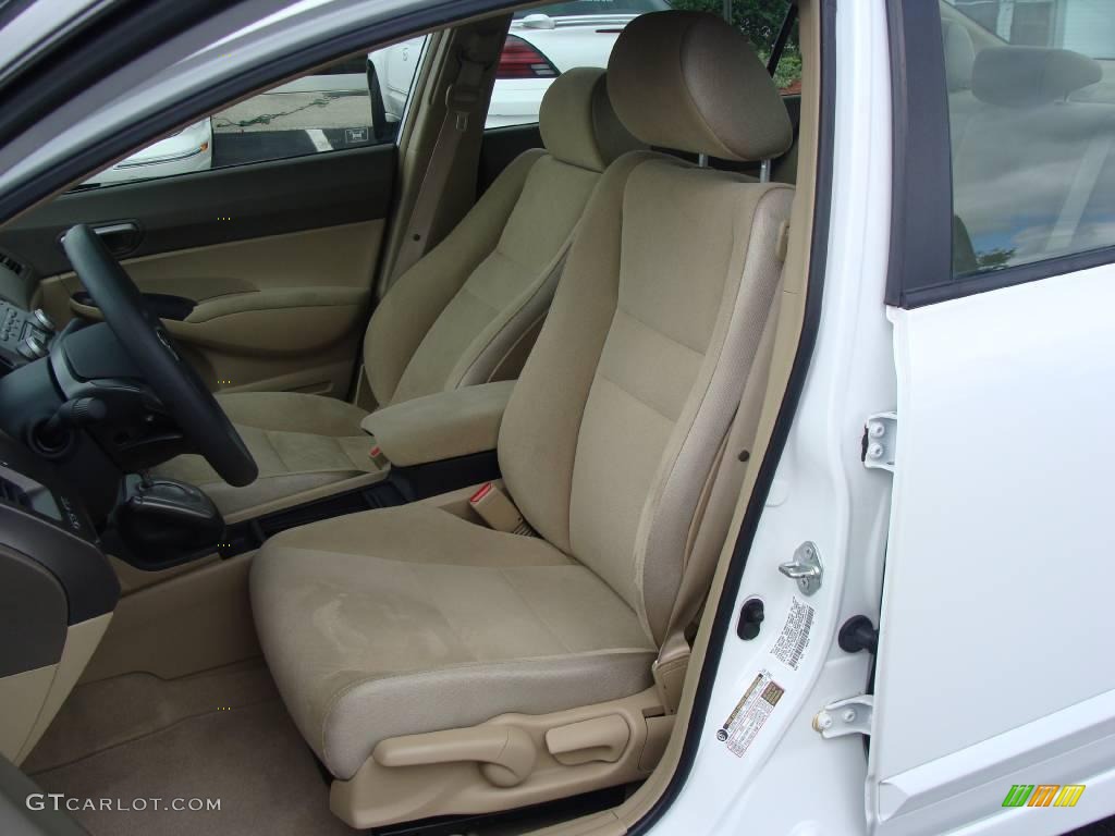 2007 Civic LX Sedan - Taffeta White / Ivory photo #14
