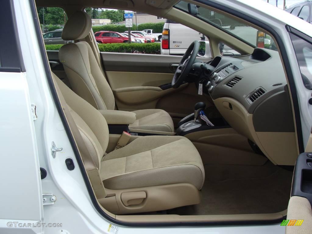 2007 Civic LX Sedan - Taffeta White / Ivory photo #15
