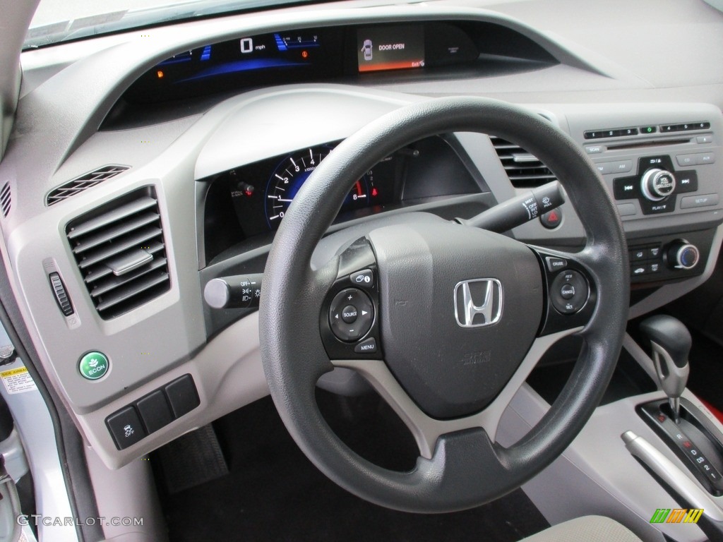 2012 Civic LX Sedan - Cool Mist Metallic / Gray photo #13
