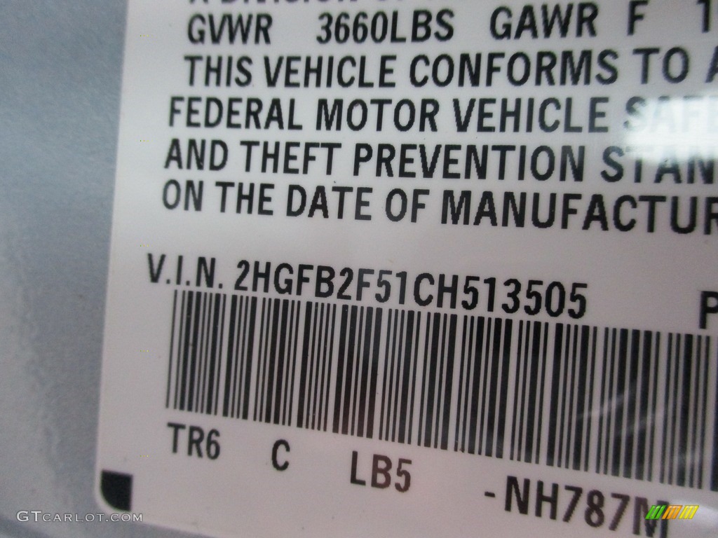 2012 Civic LX Sedan - Cool Mist Metallic / Gray photo #19