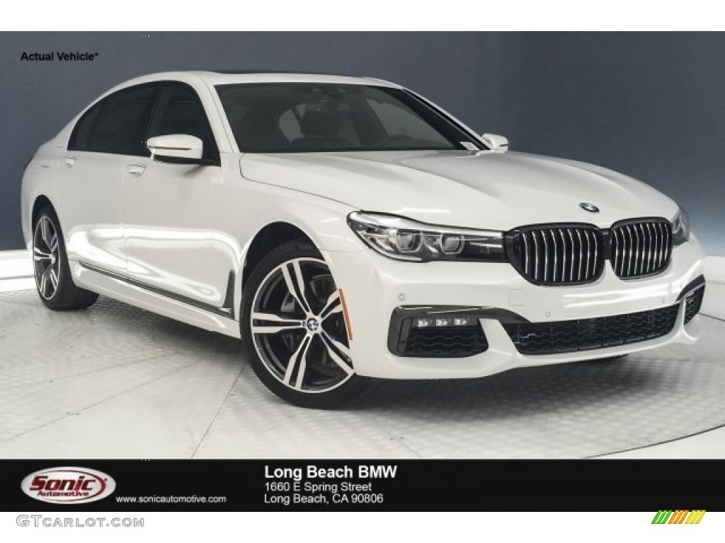 2018 7 Series 740i Sedan - Mineral White Metallic / Black photo #1