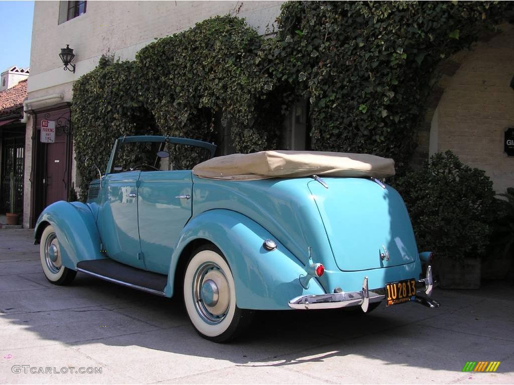 1937 V8 4 Door Convertible - Turquoise / Brown photo #4