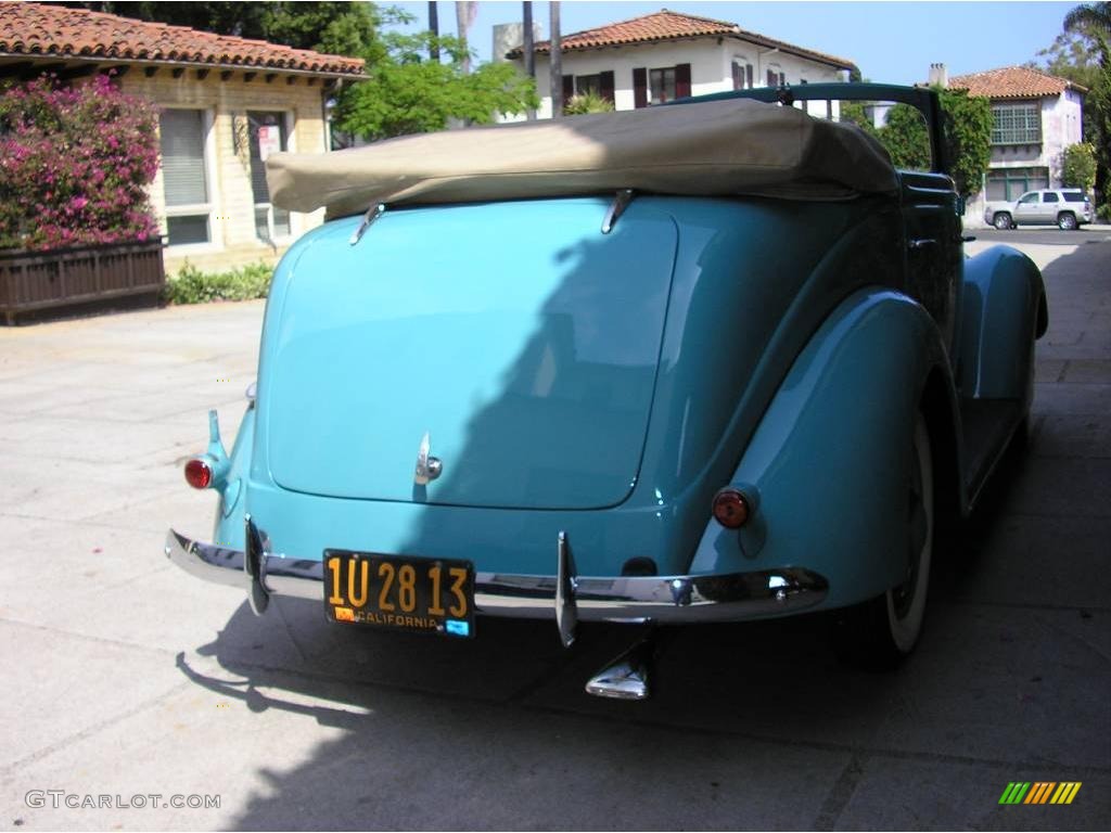 1937 V8 4 Door Convertible - Turquoise / Brown photo #8