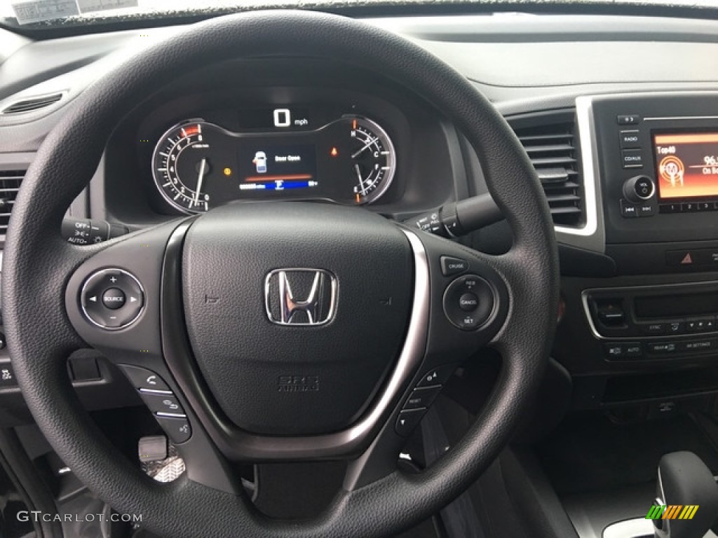 2018 Honda Ridgeline Sport AWD Black Steering Wheel Photo #125714403