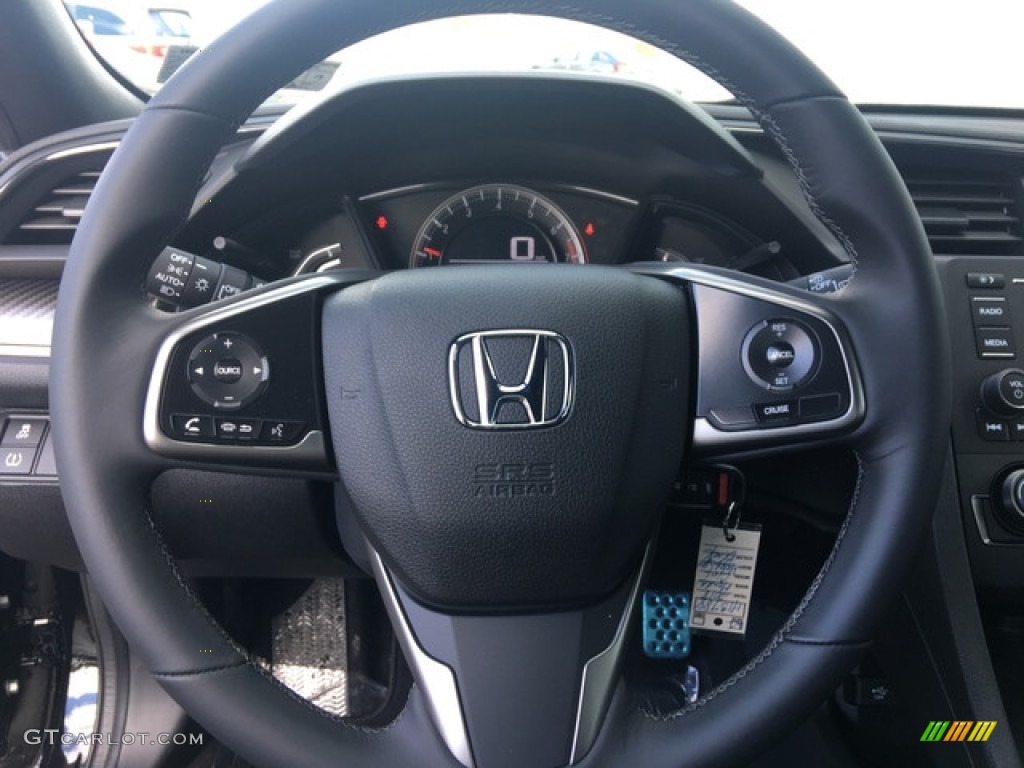 2018 Honda Civic Sport Hatchback Black Steering Wheel Photo #125717319