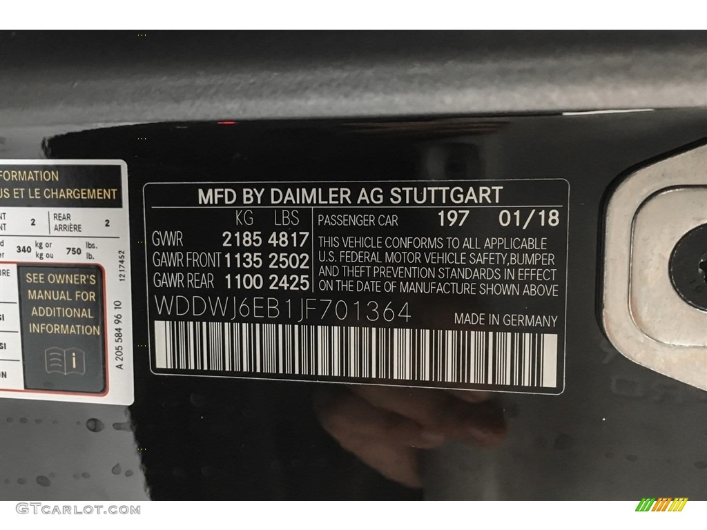 2018 C Color Code 197 for Obsidian Black Metallic Photo #125719404