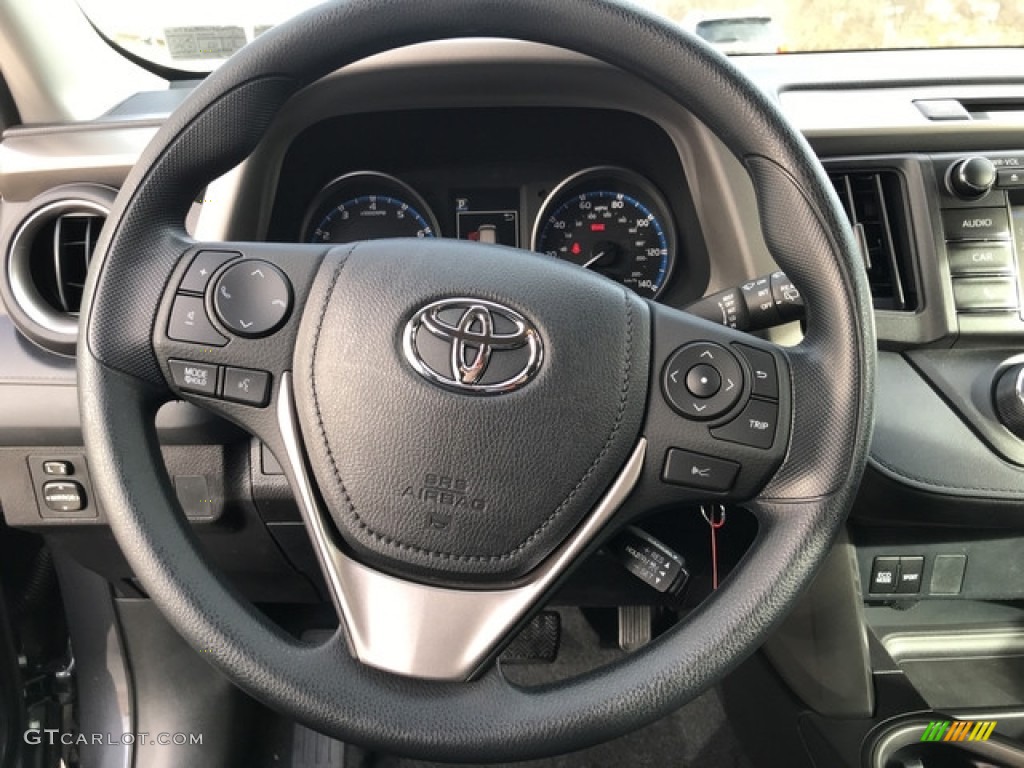 2018 Toyota RAV4 LE Black Steering Wheel Photo #125724963
