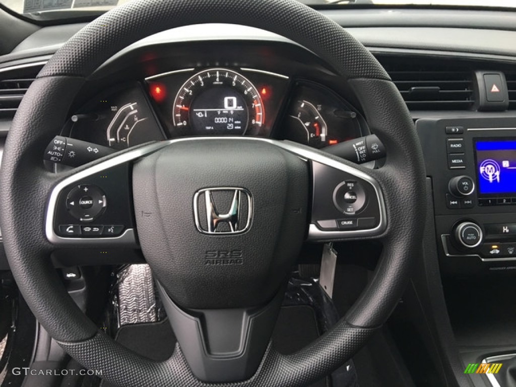 2018 Honda Civic LX Coupe Black Steering Wheel Photo #125729379