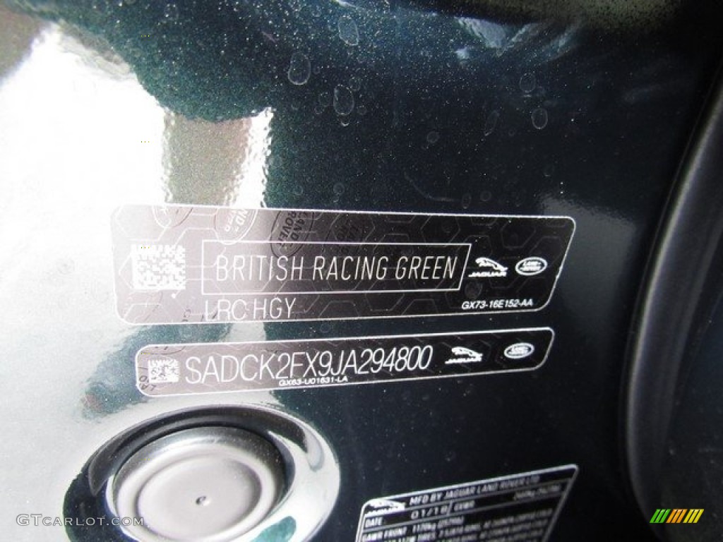 2018 F-PACE 25t AWD Prestige - British Racing Green Metallic / Latte photo #37