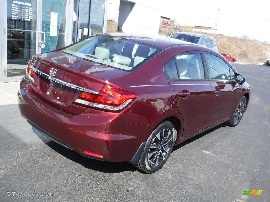 2015 Civic EX Sedan - Crimson Pearl / Beige photo #10