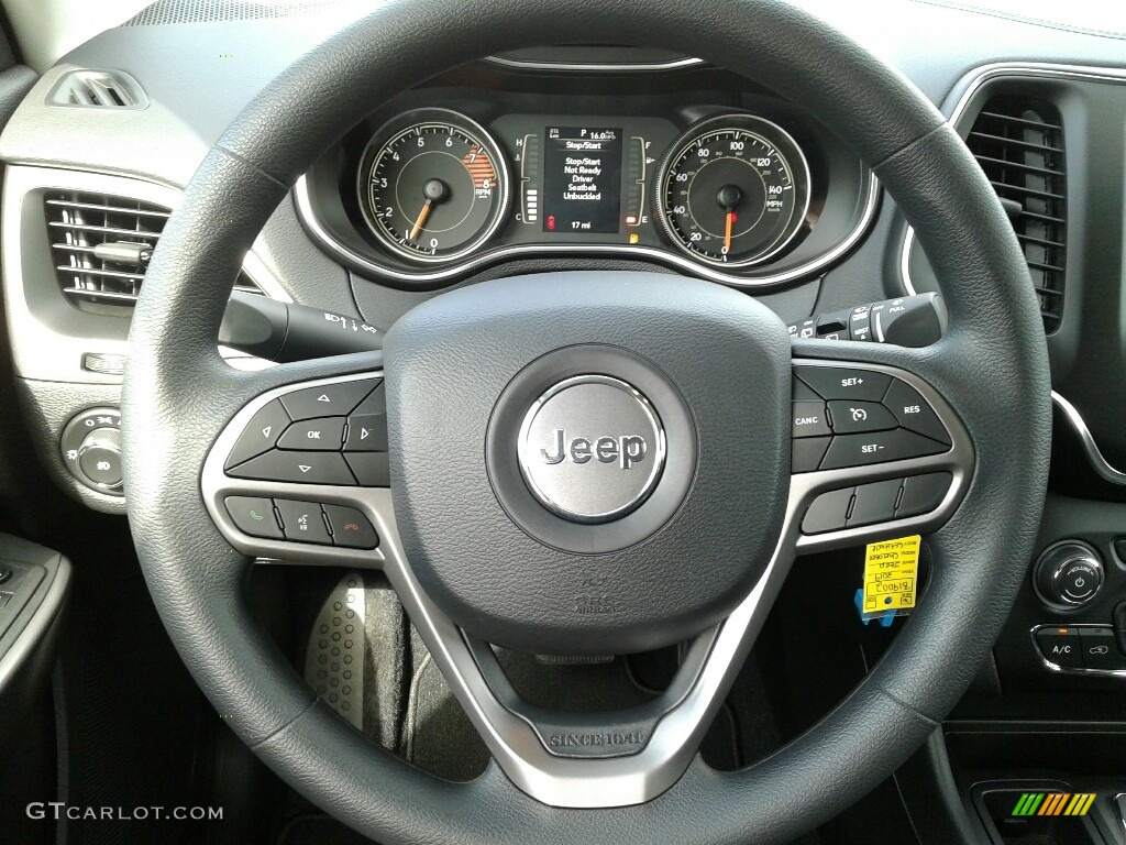 2019 Jeep Cherokee Latitude Black Steering Wheel Photo #125738673