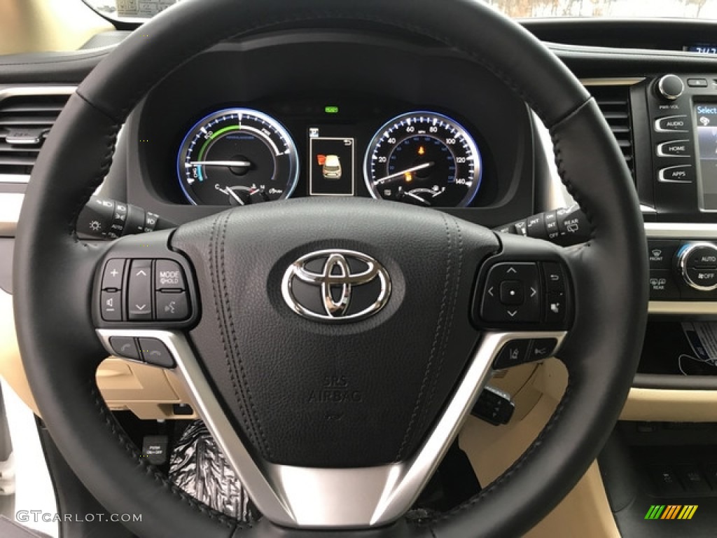 2018 Toyota Highlander Hybrid XLE AWD Almond Steering Wheel Photo #125742786