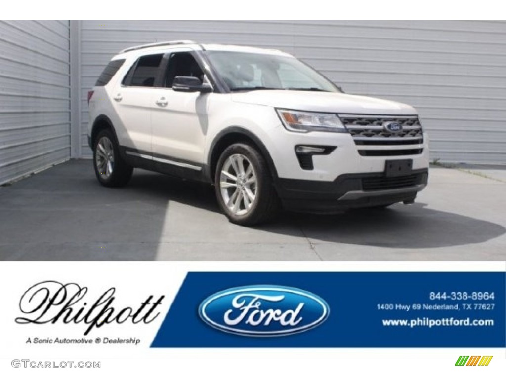 2018 Explorer XLT - White Platinum / Ebony Black photo #1