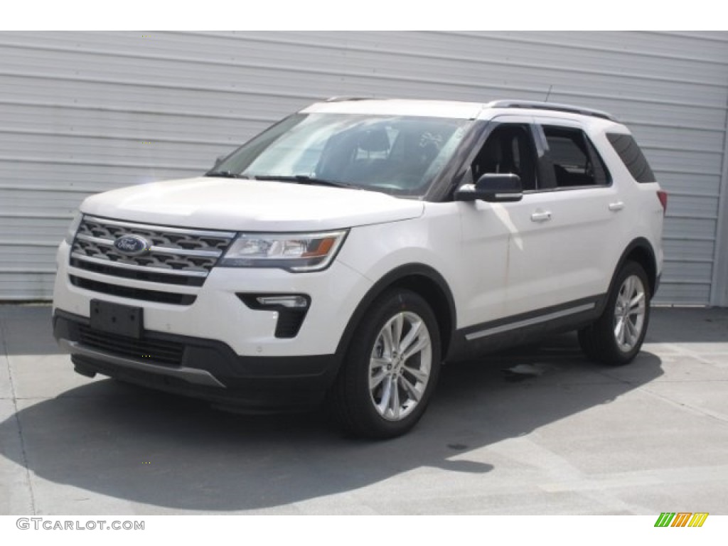 2018 Explorer XLT - White Platinum / Ebony Black photo #3