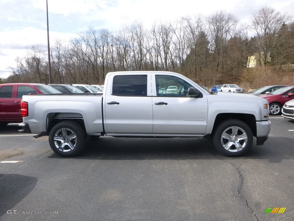 2018 Silverado 1500 Custom Crew Cab - Silver Ice Metallic / Dark Ash/Jet Black photo #6