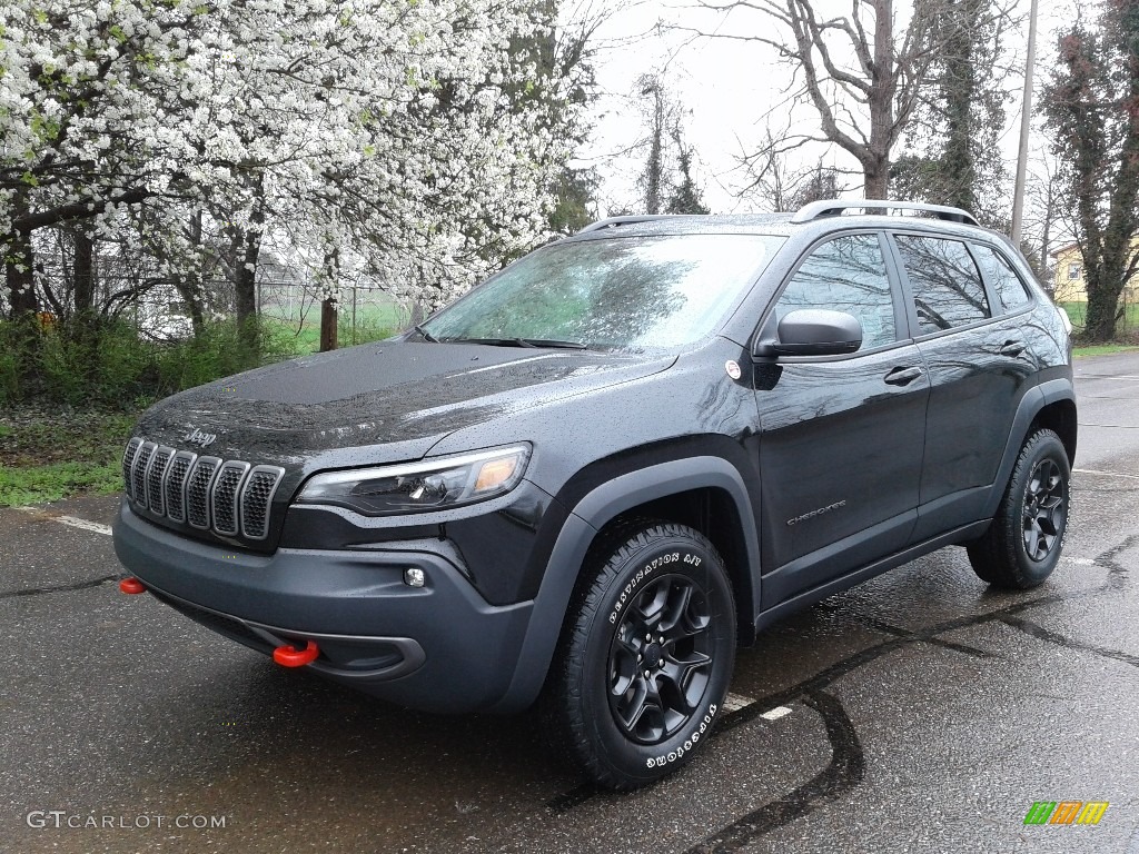 Diamond Black Crystal Pearl 2019 Jeep Cherokee Trailhawk 4x4 Exterior Photo #125759599