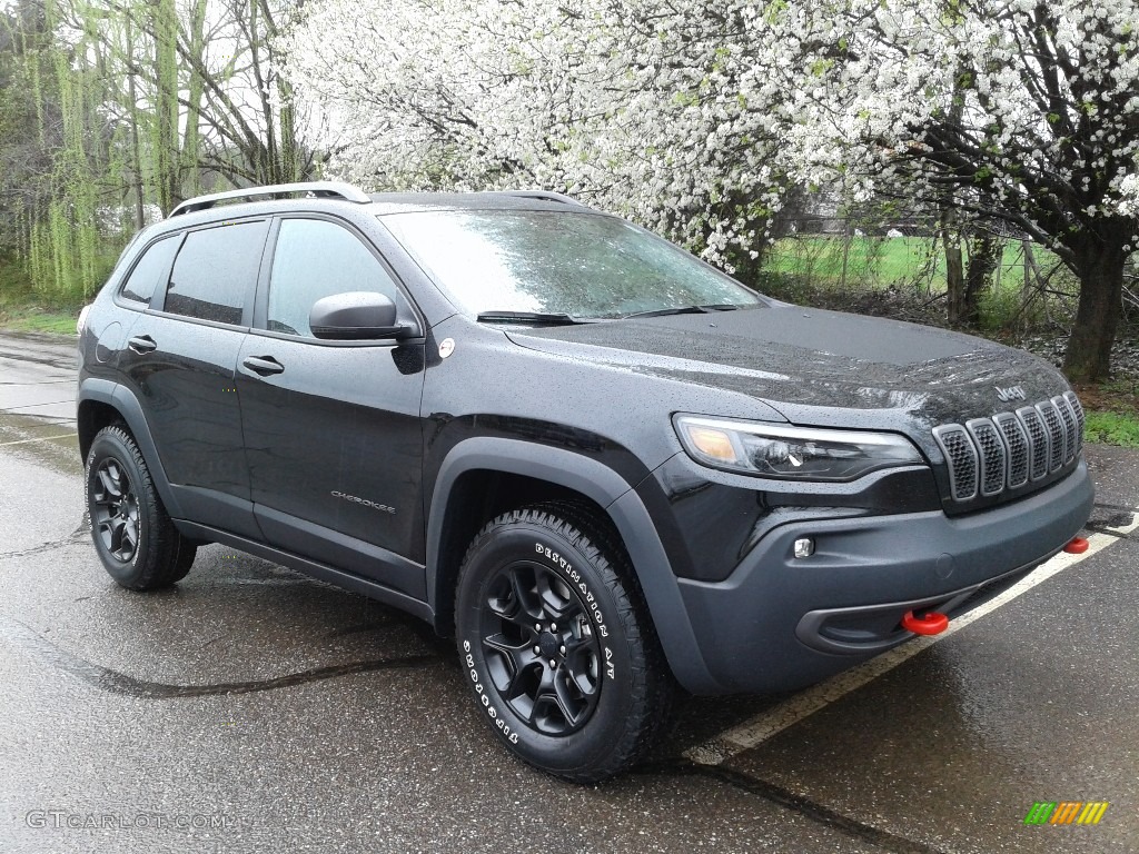 Diamond Black Crystal Pearl 2019 Jeep Cherokee Trailhawk 4x4 Exterior Photo #125759674