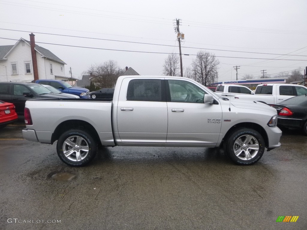 2018 1500 Sport Crew Cab 4x4 - Bright Silver Metallic / Black photo #7