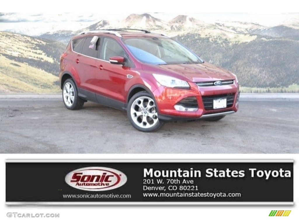 2013 Escape Titanium 2.0L EcoBoost 4WD - Ruby Red Metallic / Charcoal Black photo #1