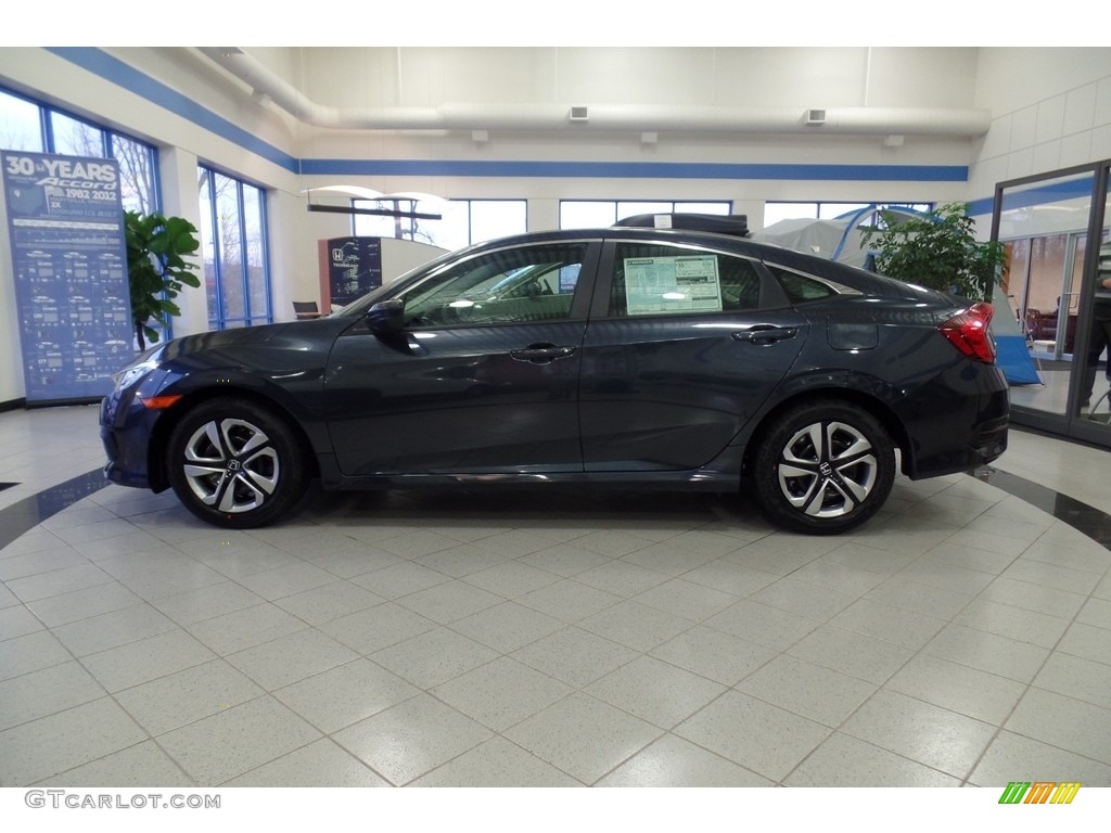 2018 Civic LX Sedan - Cosmic Blue Metallic / Gray photo #3