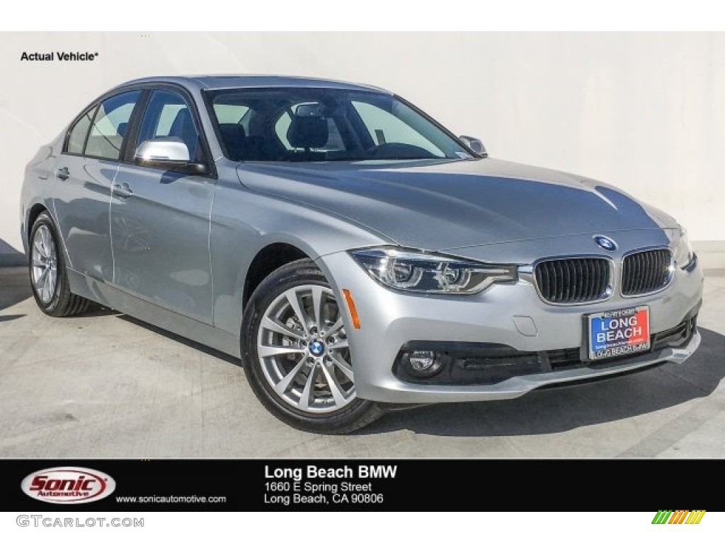 2018 3 Series 320i Sedan - Glacier Silver Metallic / Black photo #1