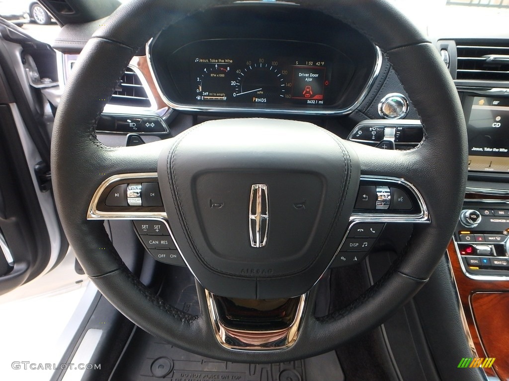 2017 Lincoln Continental Premier AWD Ebony Steering Wheel Photo #125776021
