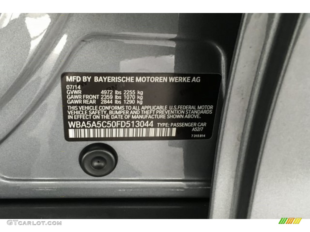 2015 5 Series 528i Sedan - Space Gray Metallic / Black photo #22