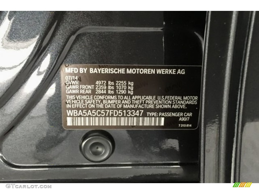 2015 5 Series 528i Sedan - Dark Graphite Metallic / Black photo #21