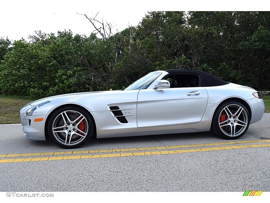 2012 SLS AMG Roadster - Iridium Silver Metallic / designo Light Brown Natural Woven photo #8