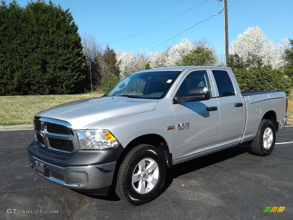 2018 1500 Tradesman Quad Cab 4x4 - Bright Silver Metallic / Black/Diesel Gray photo #2