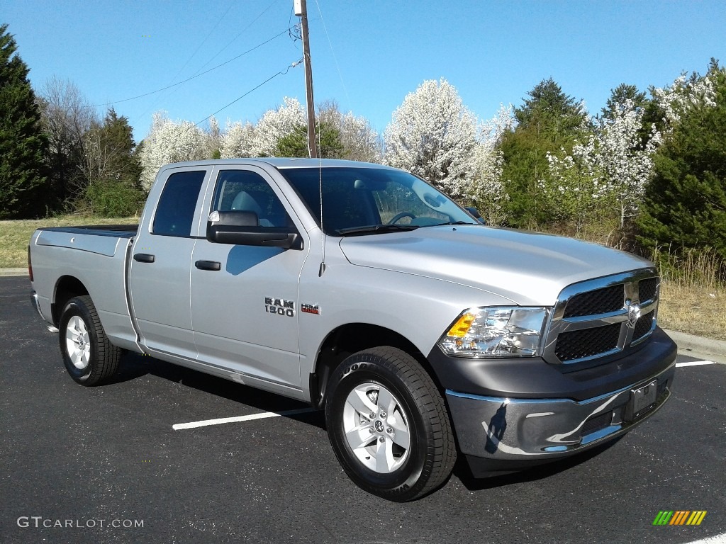 2018 1500 Tradesman Quad Cab 4x4 - Bright Silver Metallic / Black/Diesel Gray photo #4