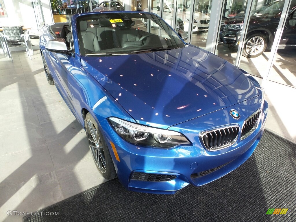 2018 2 Series M240i xDrive Convertible - Estoril Blue Metallic / Black photo #1