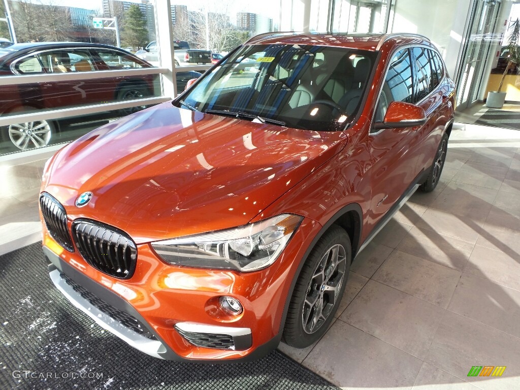 2018 X1 xDrive28i - Sunset Orange Metallic / Black photo #3
