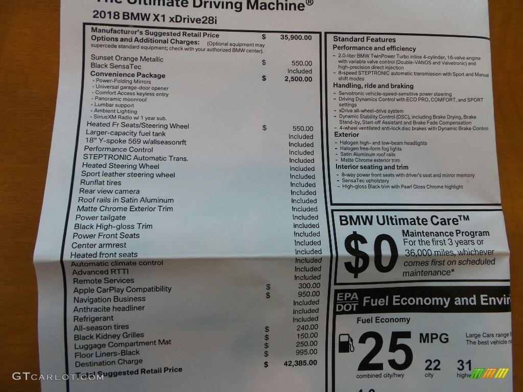 2018 X1 xDrive28i - Sunset Orange Metallic / Black photo #6