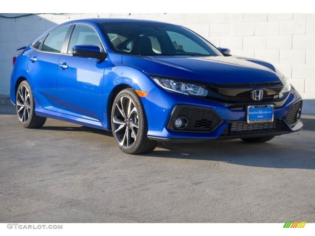 2018 Civic Si Sedan - Aegean Blue Metallic / Black photo #1