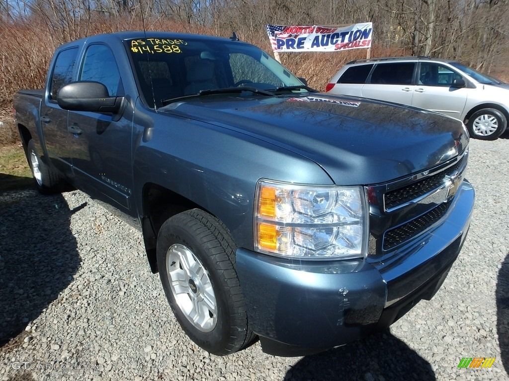 2008 Silverado 1500 LT Crew Cab 4x4 - Blue Granite Metallic / Light Titanium/Ebony Accents photo #5