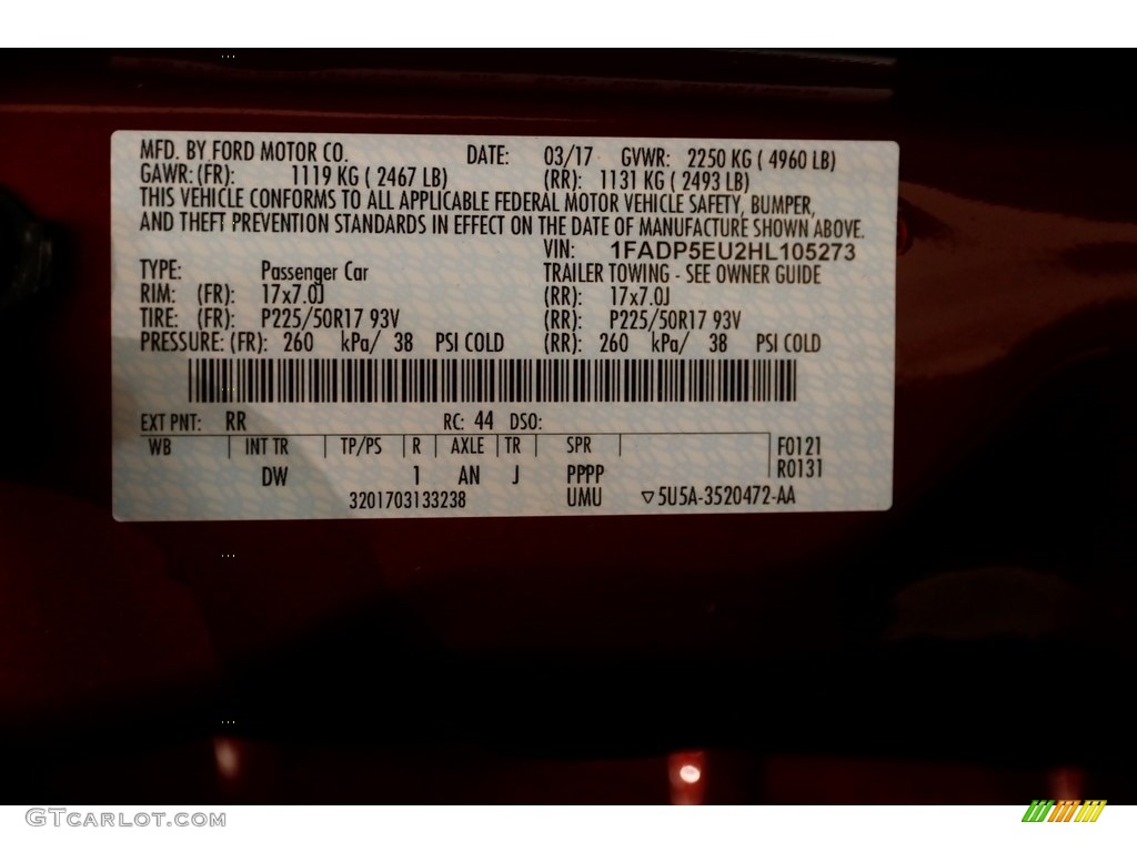 2017 C-Max Color Code RR for Ruby Red Photo #125822675