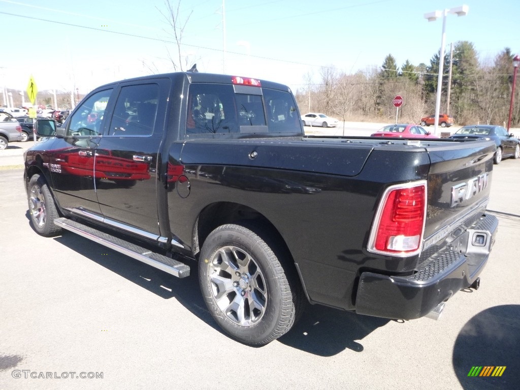 2018 1500 Laramie Longhorn Crew Cab 4x4 - Brilliant Black Crystal Pearl / Black photo #3