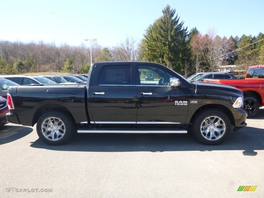 2018 1500 Laramie Longhorn Crew Cab 4x4 - Brilliant Black Crystal Pearl / Black photo #5