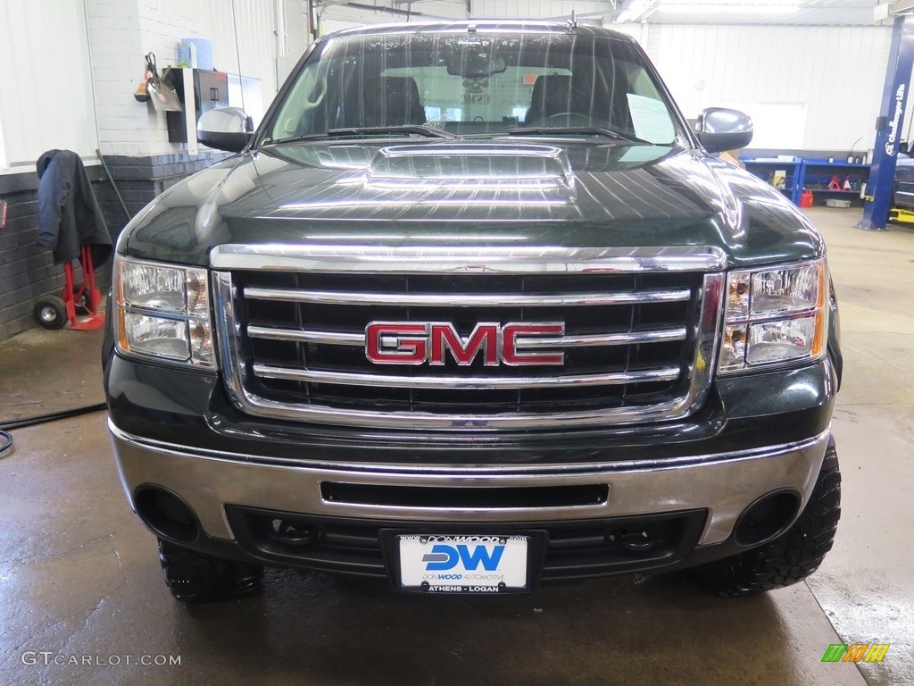 2013 Sierra 1500 SLE Crew Cab 4x4 - Mineral Green Metallic / Ebony photo #4