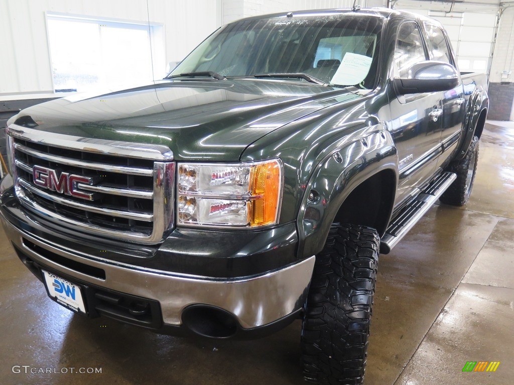 2013 Sierra 1500 SLE Crew Cab 4x4 - Mineral Green Metallic / Ebony photo #5