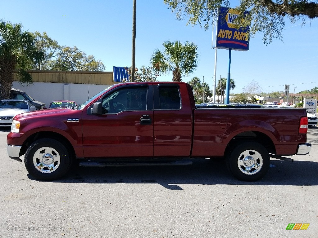 2005 F150 XLT SuperCab - Dark Toreador Red Metallic / Medium Flint/Dark Flint Grey photo #6