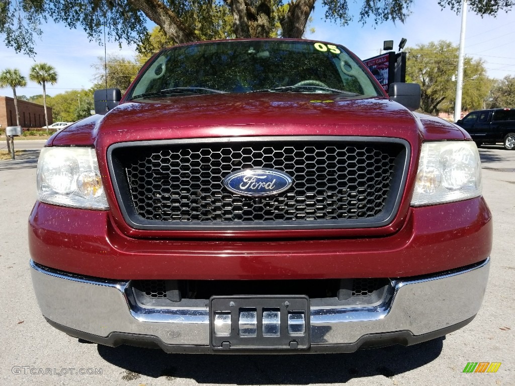 2005 F150 XLT SuperCab - Dark Toreador Red Metallic / Medium Flint/Dark Flint Grey photo #8