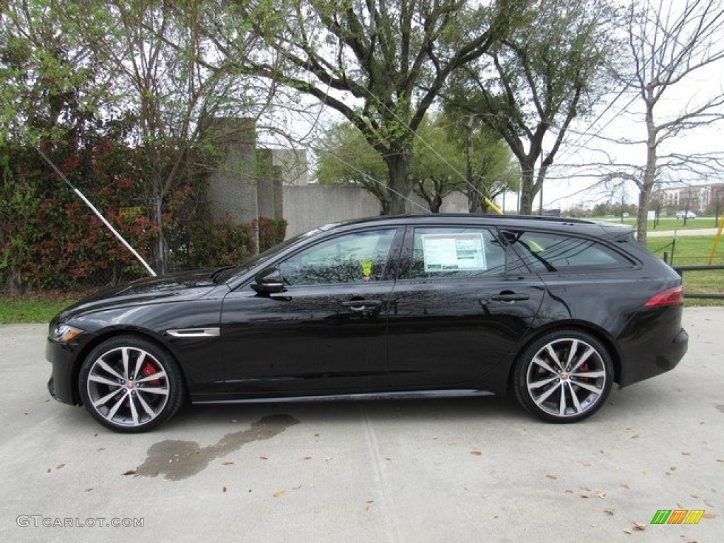 Santorini Black Metallic 2018 Jaguar XF Sportbrake S AWD Exterior Photo #125839107