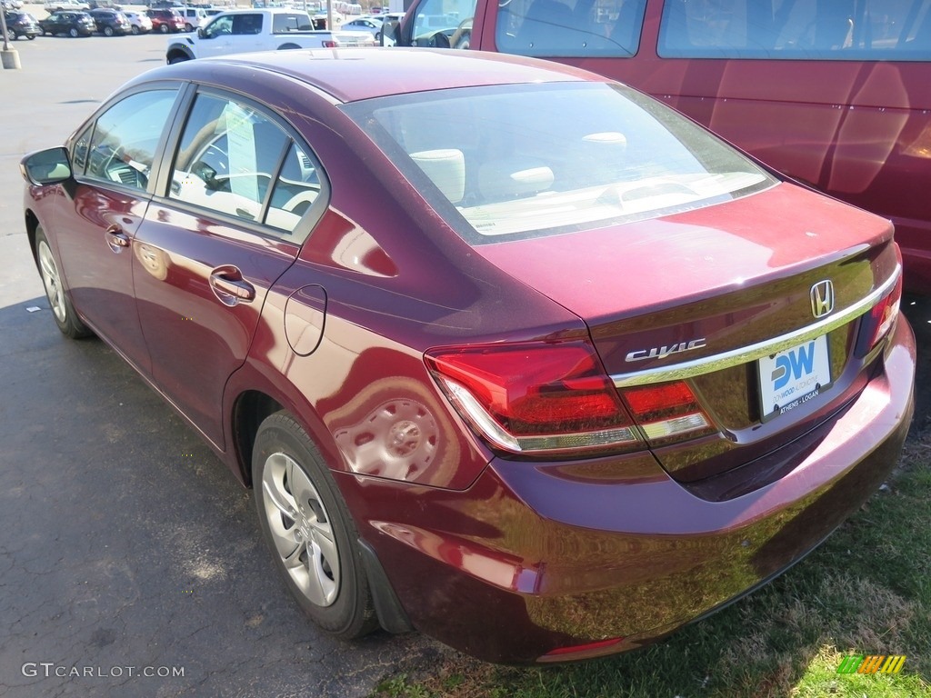 2015 Civic LX Sedan - Rallye Red / Gray photo #4