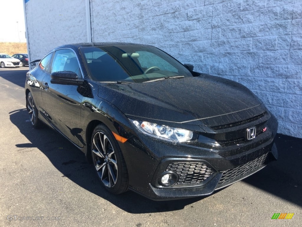 2018 Civic Si Coupe - Crystal Black Pearl / Black photo #1