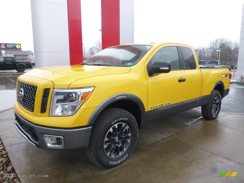 SolarFlare Yellow 2018 Nissan Titan PRO-4X King Cab 4x4 Exterior Photo #125852198