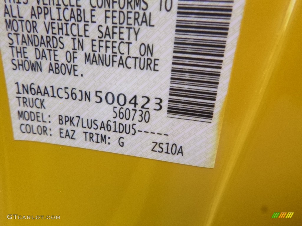 2018 Titan Color Code EAZ for SolarFlare Yellow Photo #125852408